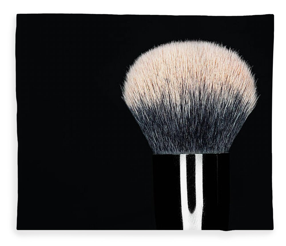 Brush Fleece Blanket featuring the photograph Makeup Brush Pink by Amelia Pearn
