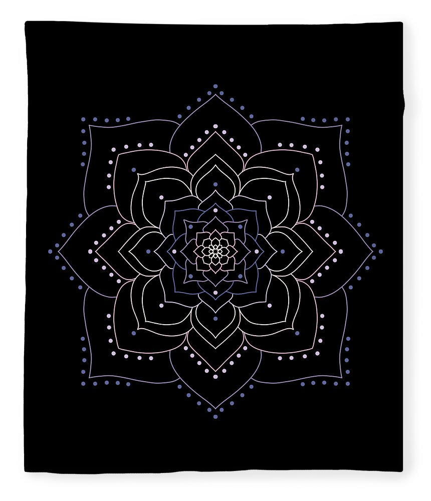 Flowers Fleece Blanket featuring the digital art Mandala 56 by Angie Tirado