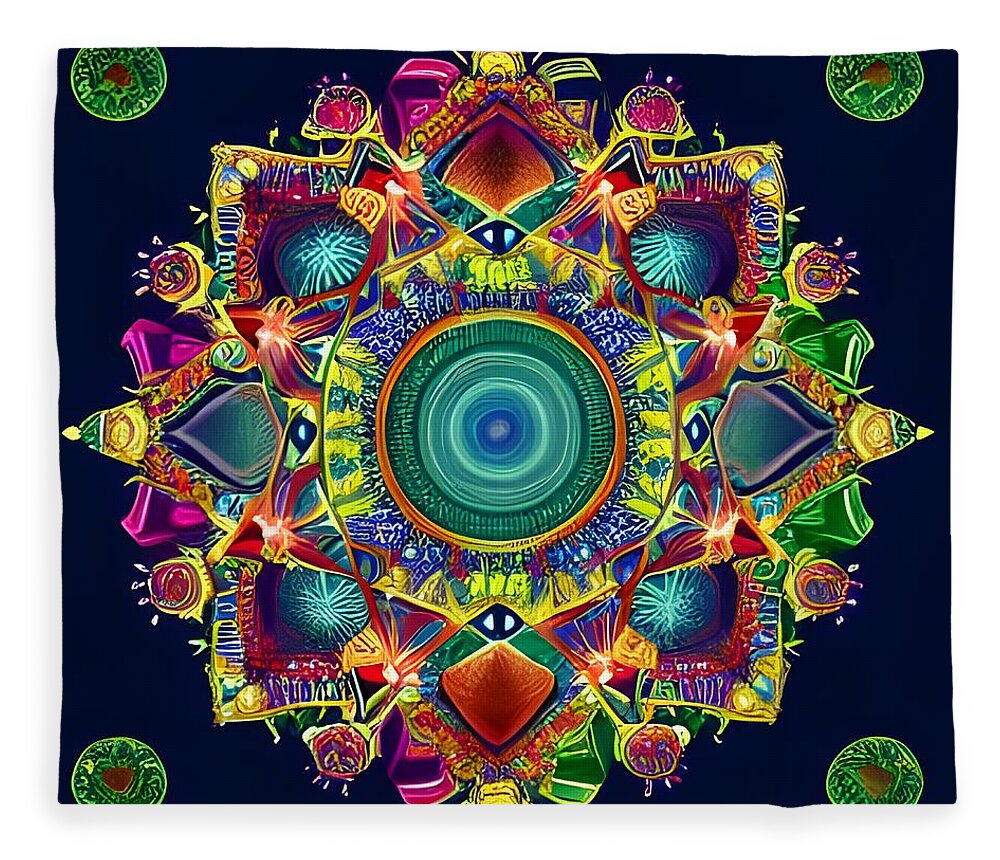 Digital Fleece Blanket featuring the digital art Mandala II by Beverly Read