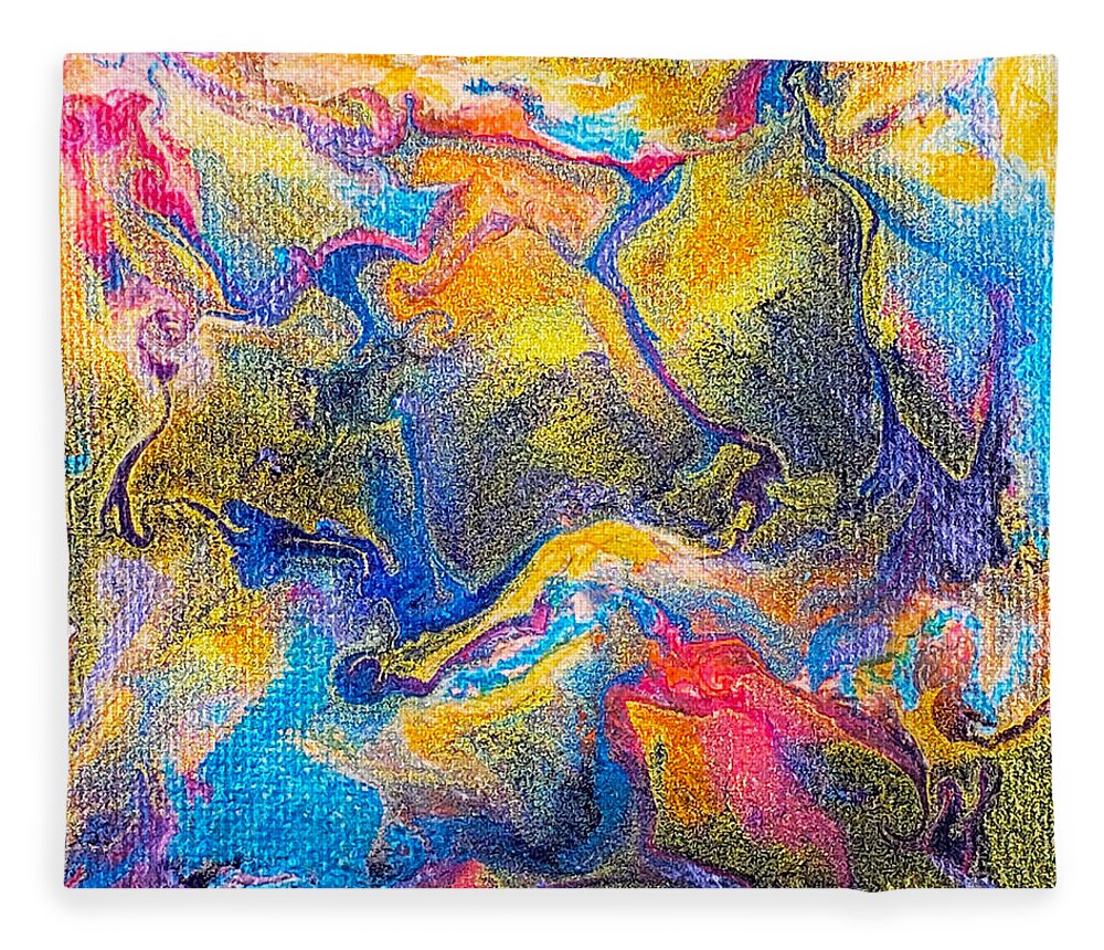Abstract Fleece Blanket featuring the painting Mangroves by Christine Bolden