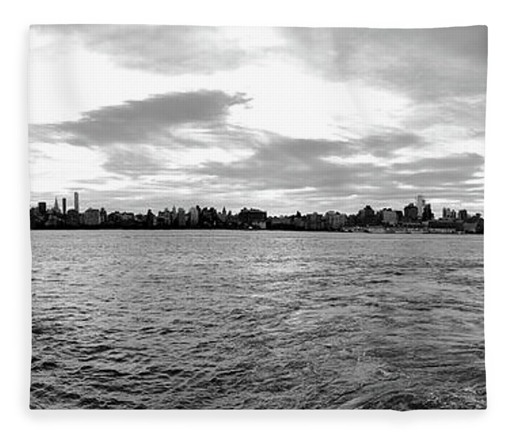 Manhattan Fleece Blanket featuring the photograph Manhattan From Hoboken by Jim Feldman