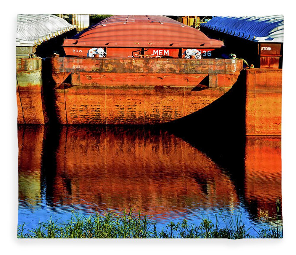 Barges Fleece Blanket featuring the photograph Many Miles by Susie Loechler
