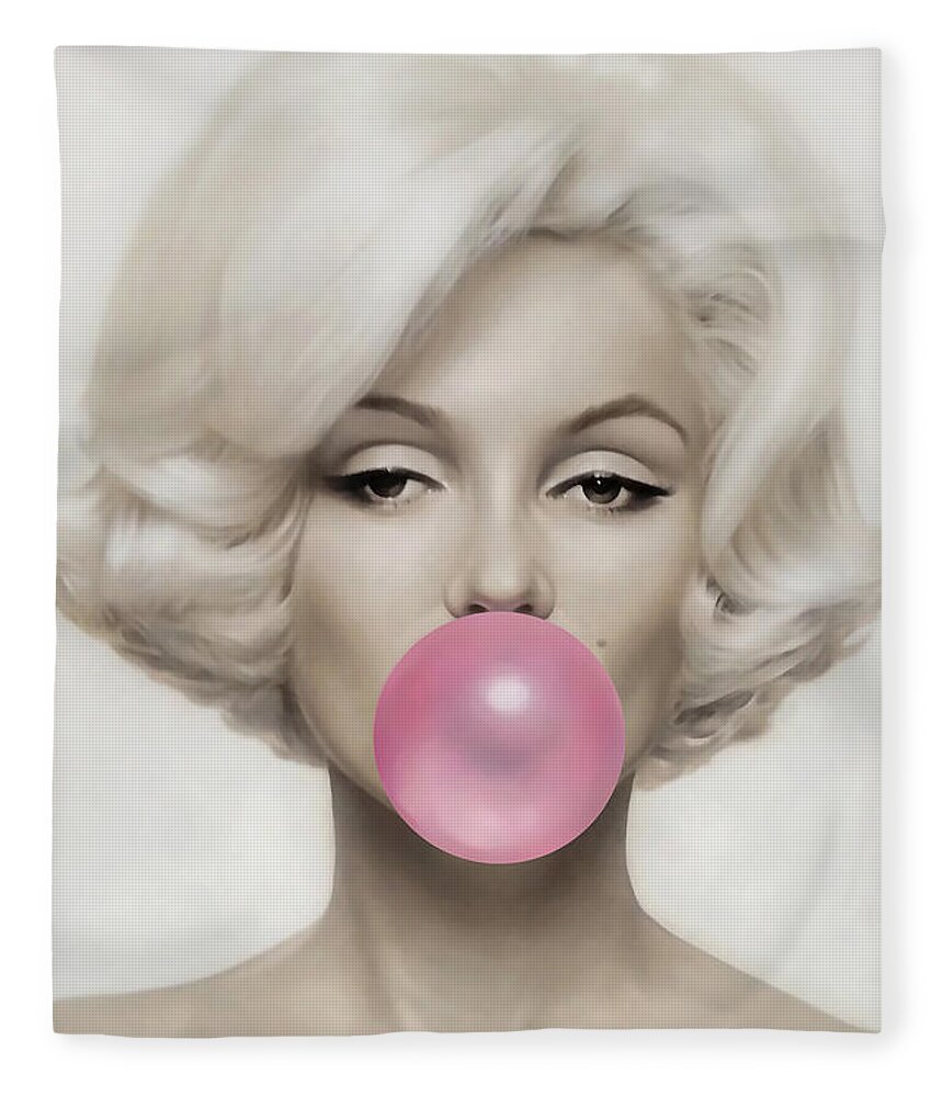 Pop Art Paintings Mixed Media Mixed Media Fleece Blanket featuring the mixed media Marilyn Monroe by Marvin Blaine