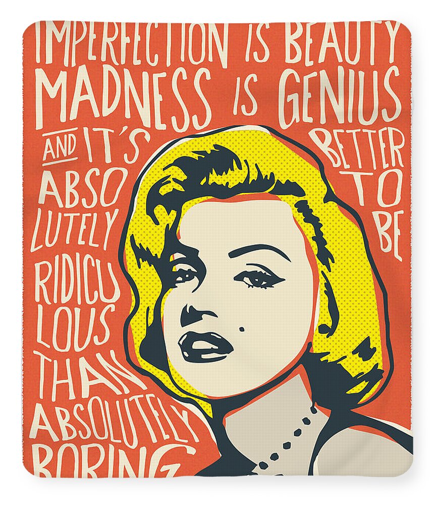 Marilyn Monroe Pop Art Quote Fleece Blanket by BONB Creative - Pixels