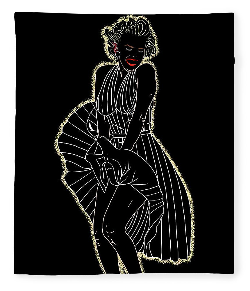 Marilyn Monroe Fleece Blanket featuring the digital art Marilyn Monroe Sparkling by Marisol VB