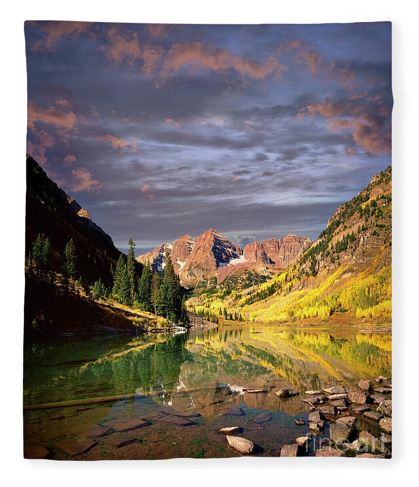 Usa Fleece Blanket featuring the photograph Maroon Bells by Edmund Nagele FRPS