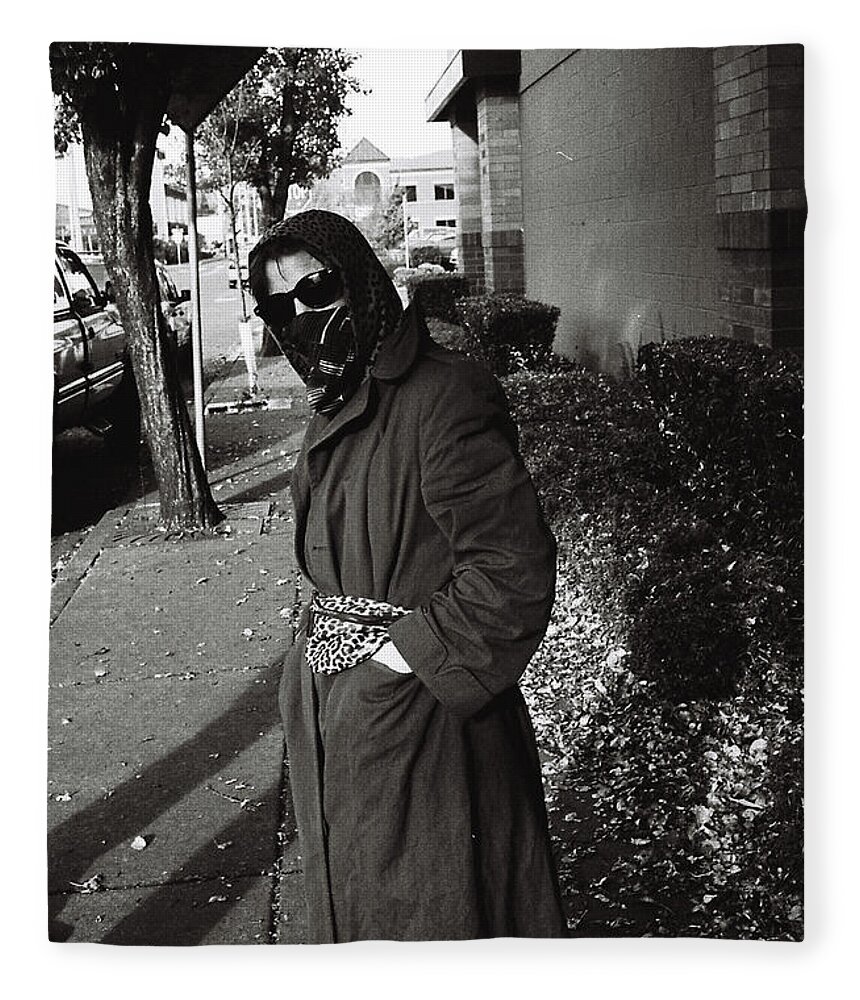 Street Photography Fleece Blanket featuring the photograph Masked by Chriss Pagani