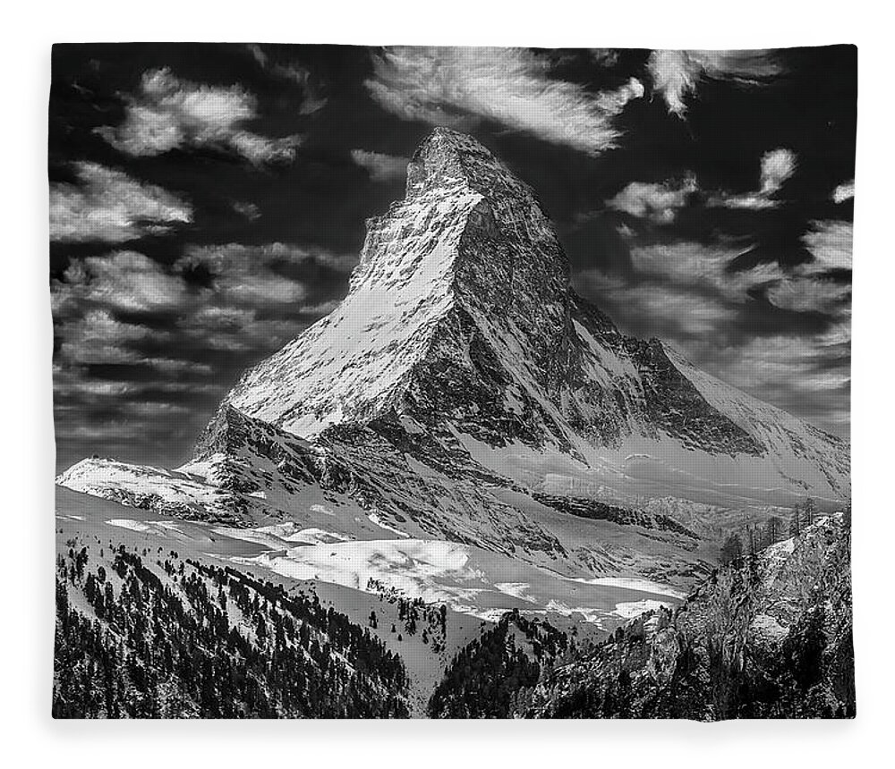 2015 Fleece Blanket featuring the photograph Matterhorn in the Clouds by Don Hoekwater Photography