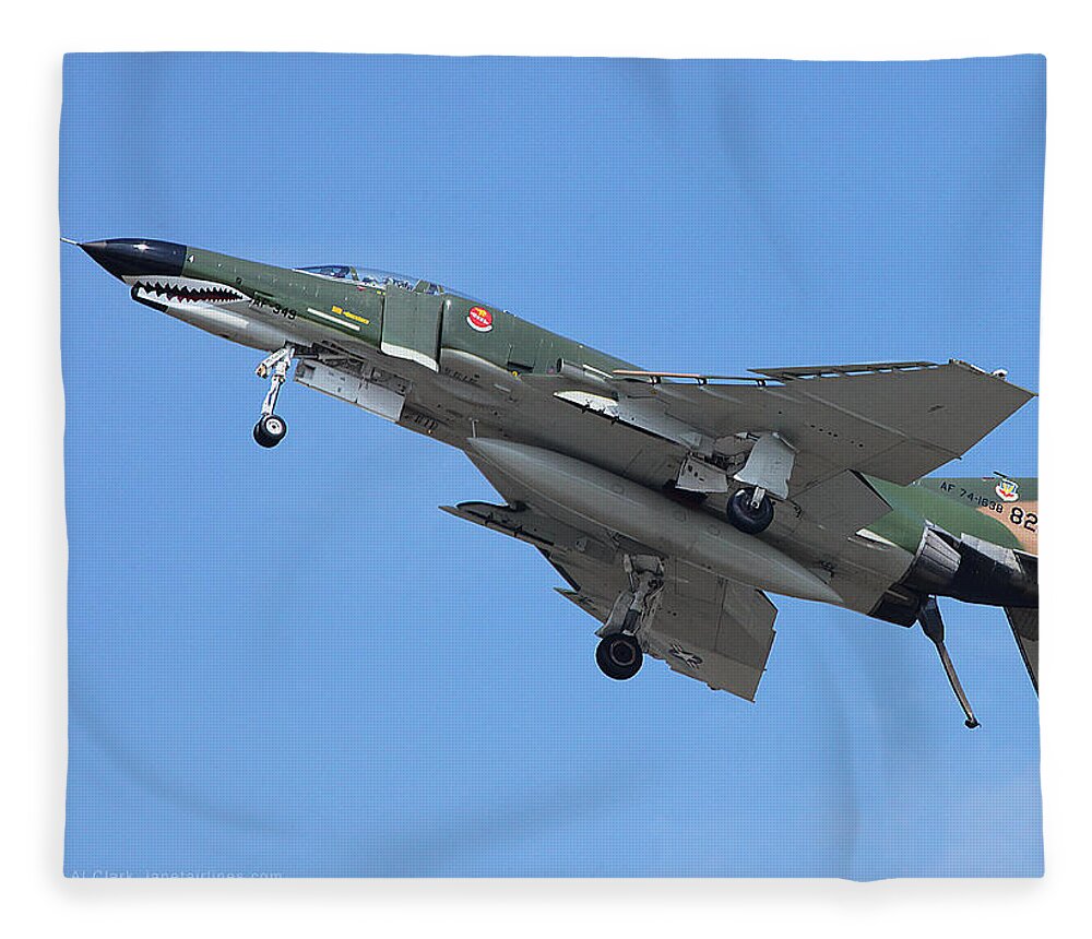Mcdonnell Douglas Fleece Blanket featuring the photograph McDonnell Douglas F-4 Phantom II by Custom Aviation Art