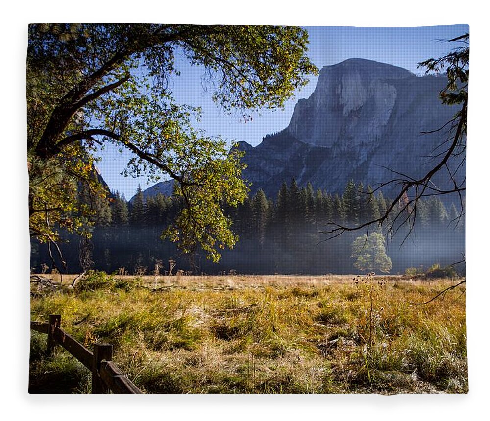 Half Dome Fleece Blanket featuring the photograph Meadow View by Stephen Sloan