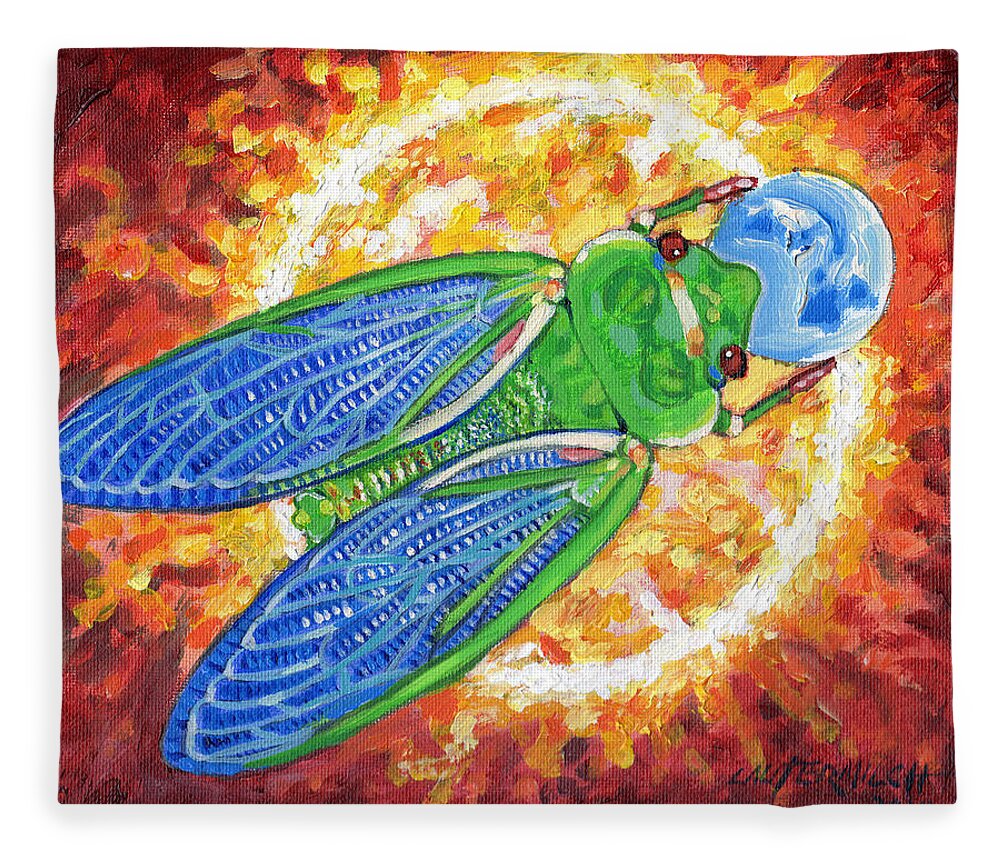 Cicada Fleece Blanket featuring the photograph Meek Inherits the Earth by John Lautermilch
