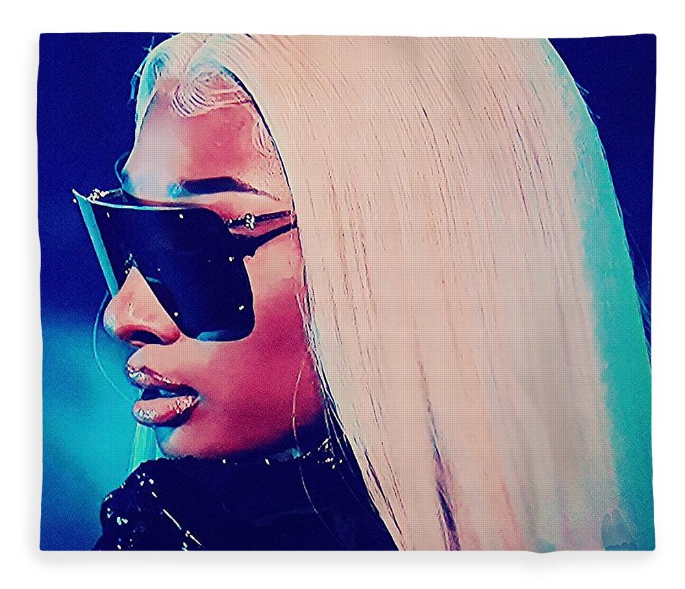 Singer Fleece Blanket featuring the photograph Megan Thee Stallion -- 7 by Jayne Somogy