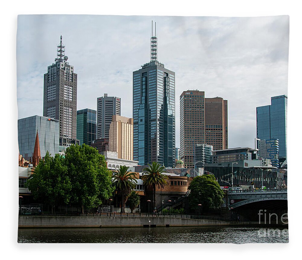 Melbourne Fleece Blanket featuring the photograph Melbourne Skyline by Bob Phillips