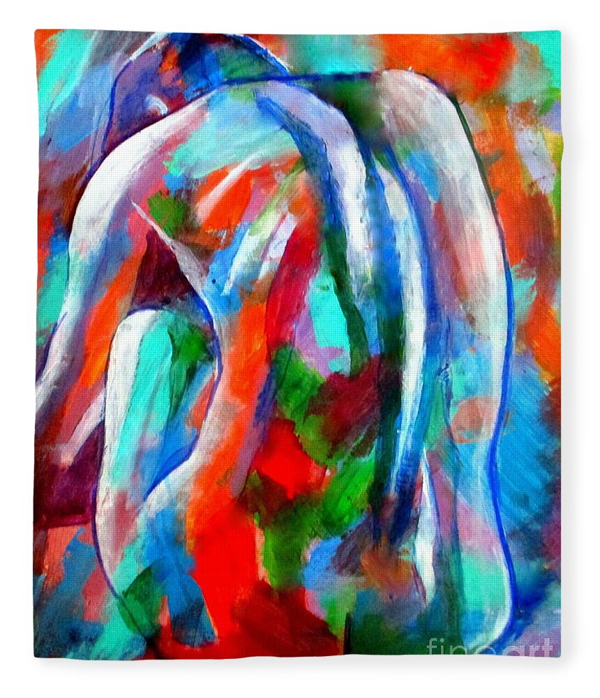 Affordable Original Art Fleece Blanket featuring the painting Melody of Silence by Helena Wierzbicki