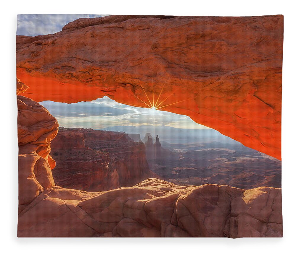 Sunrise Fleece Blanket featuring the photograph Mesa's Sunrise by Darren White