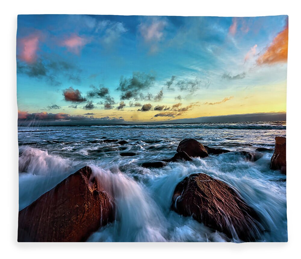 Waves Fleece Blanket featuring the photograph Mesmerizing by Dan McGeorge