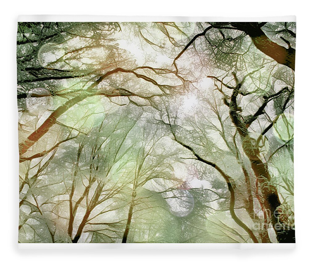 Forest Fleece Blanket featuring the digital art Mesmerizing Forest by Chris Bee