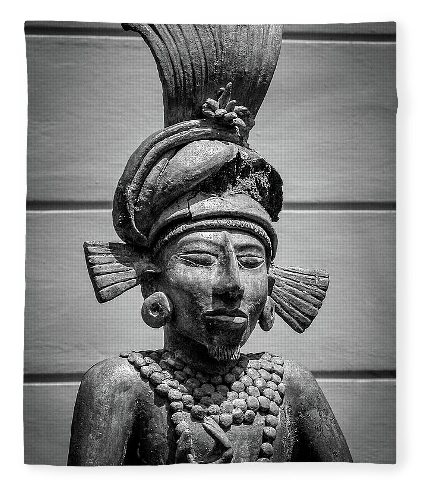 Mexico Fleece Blanket featuring the photograph Mexican Statue Cancun Mexico by Frank Mari