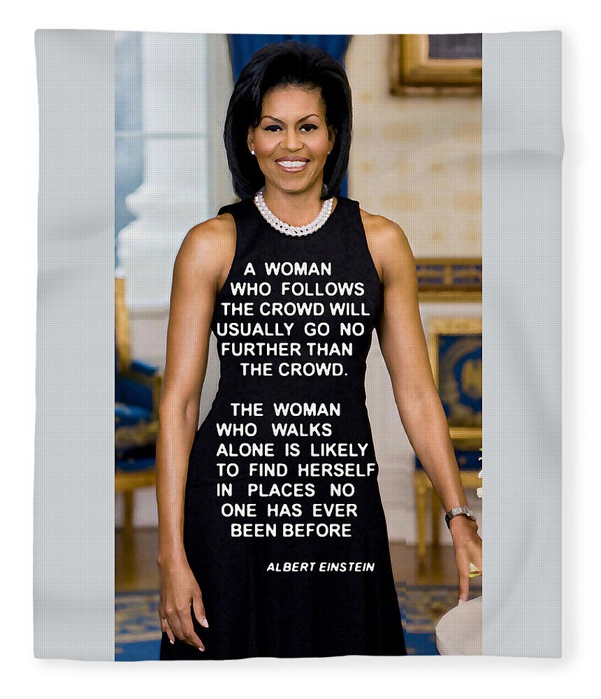 Michelle Obama Fleece Blanket featuring the digital art Michelle by David Zimmerman