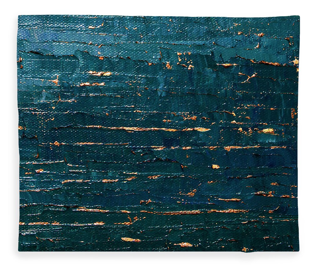 Ocean Fleece Blanket featuring the painting Midnight Water by Linda Bailey