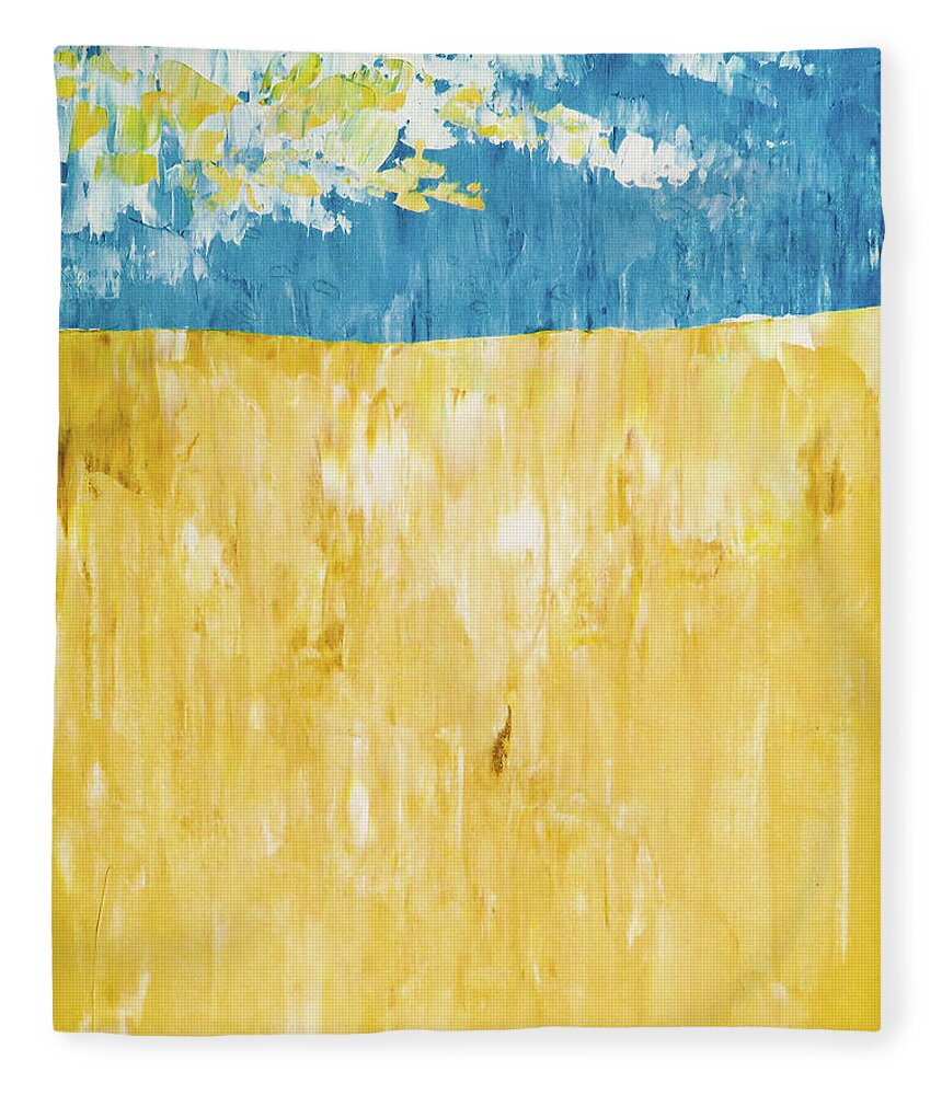 Midwest Fleece Blanket featuring the painting Midwest field by Ted Clifton