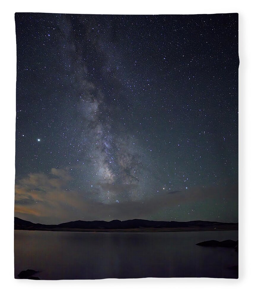 Milky Way Fleece Blanket featuring the photograph Milky Way Over 11 Mile by Bob Falcone