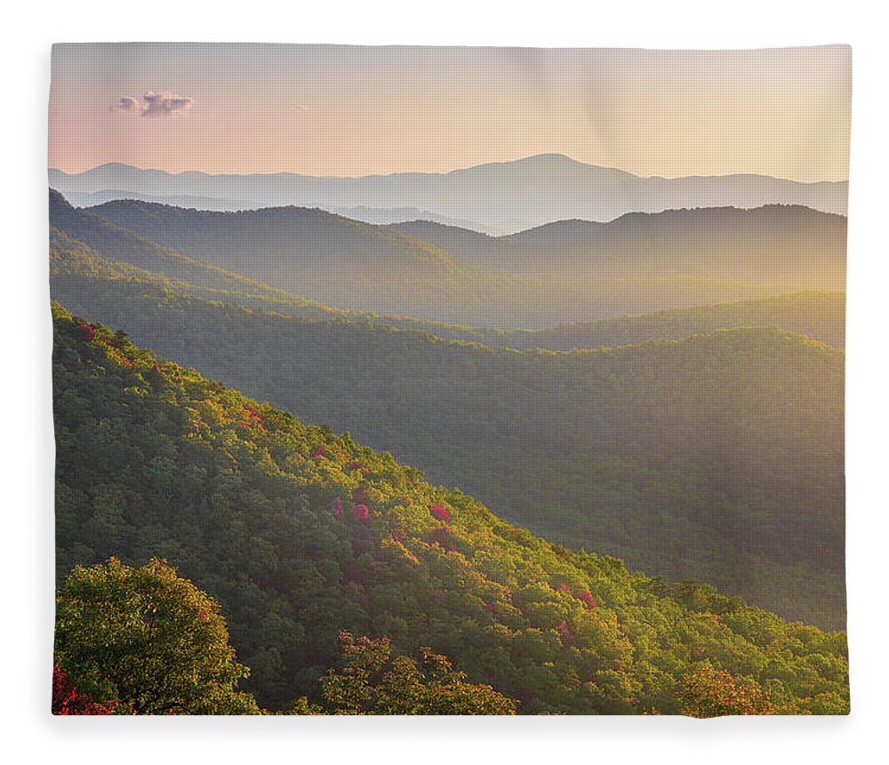 Mills River Valley Fleece Blanket featuring the photograph Mills River Valley Blue Ridge Mountains by Jordan Hill