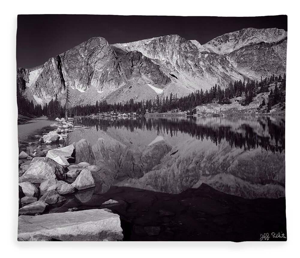 Snowy Range Fleece Blanket featuring the photograph Mirror Lake, Snowy Range, Wyoming by Jeff White