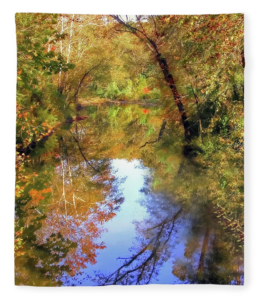 Autumn Fleece Blanket featuring the digital art Mirrors Of Autumn by Randall Dill