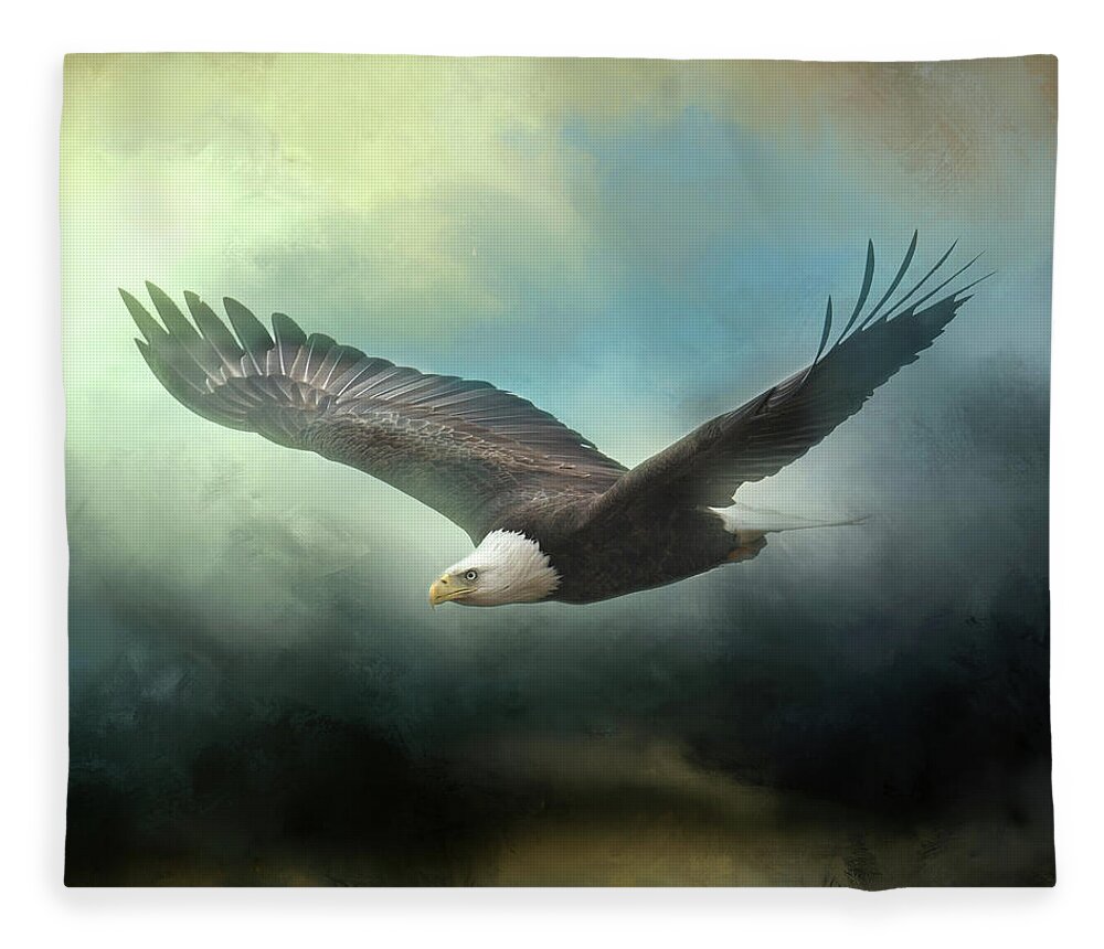 Bald Eagle Fleece Blanket featuring the photograph Mission Accomplished by Jai Johnson