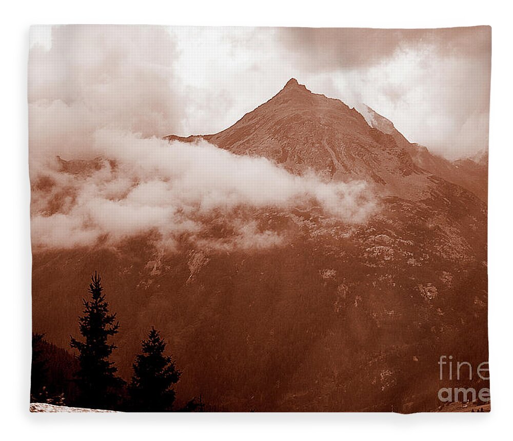 Switzerland Fleece Blanket featuring the photograph Misty Mountain Top by Brenda Kean