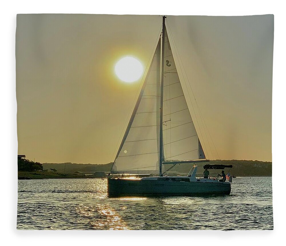 Sunset Fleece Blanket featuring the photograph Moana Sunset by Kelly Smith