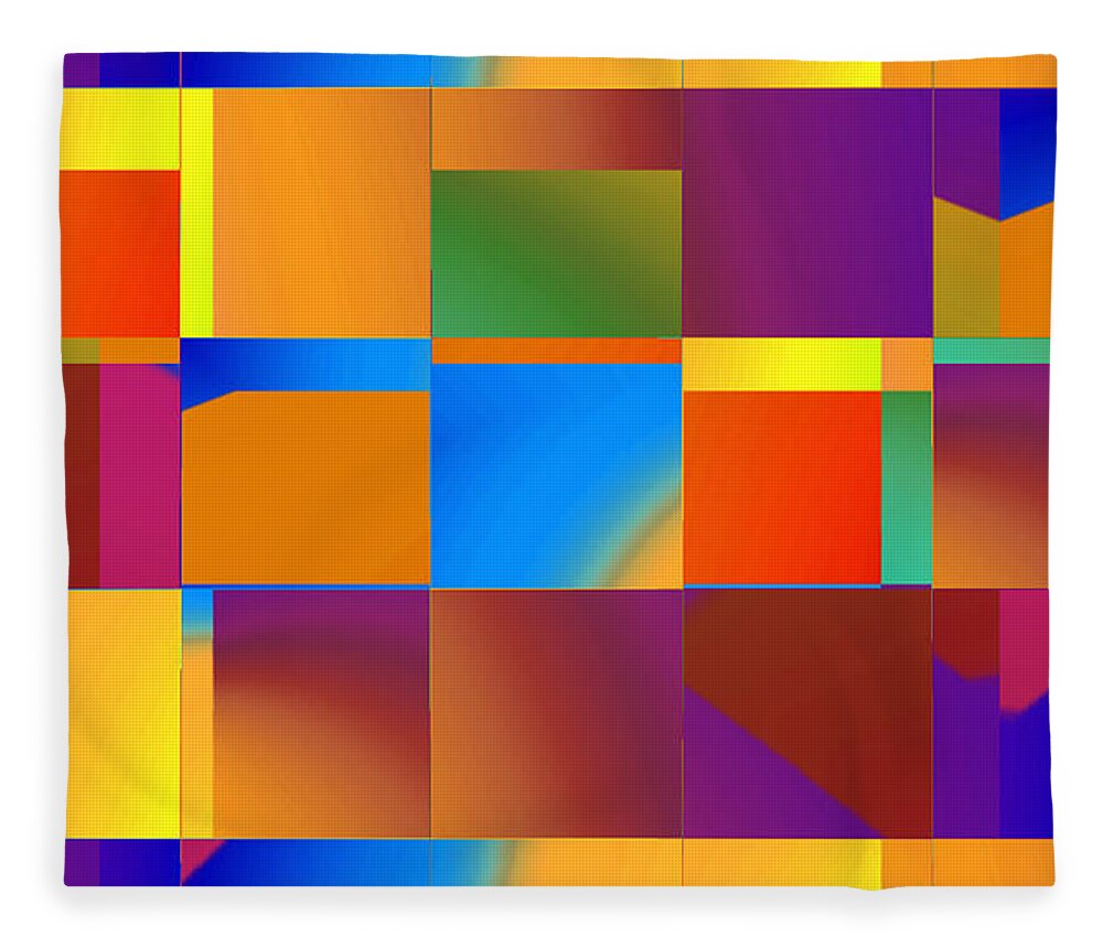 Abstract Fleece Blanket featuring the digital art Mod 60's Throwback - Pattern by Ronald Mills