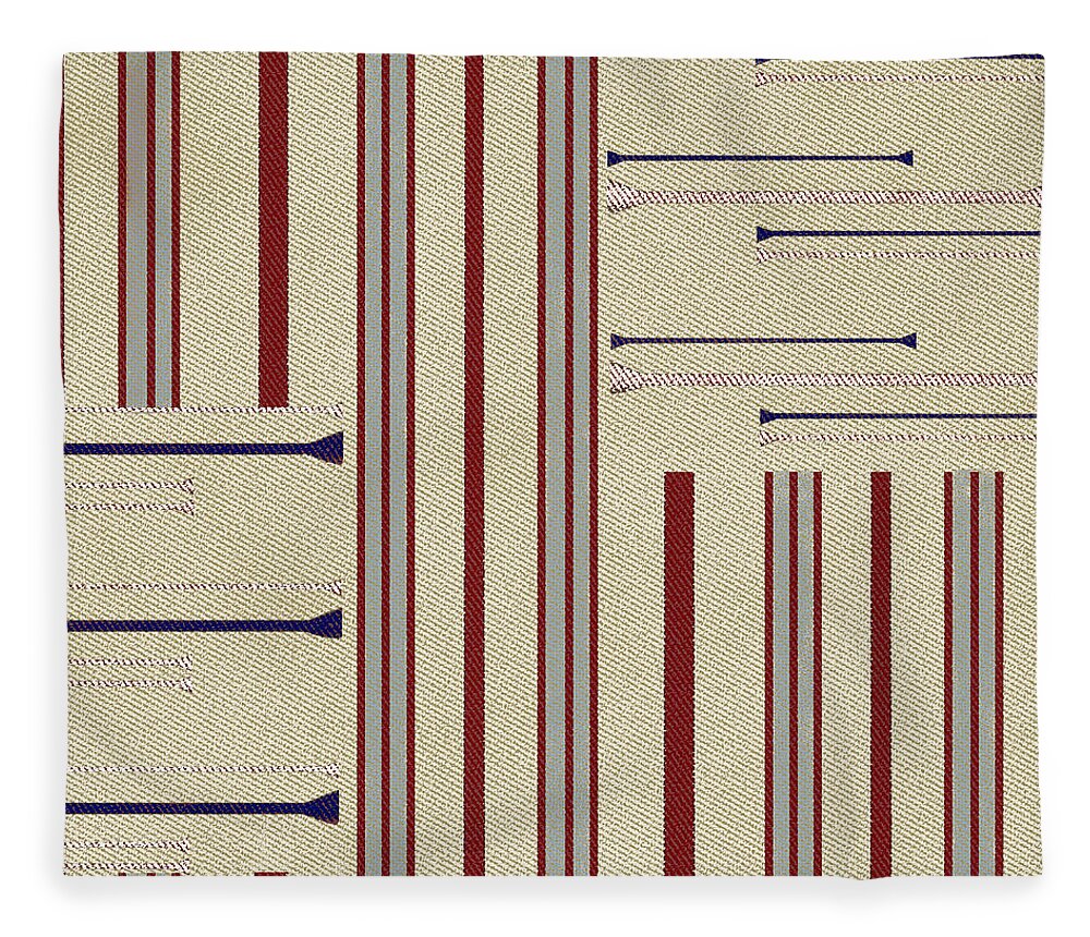 Stripe Fleece Blanket featuring the digital art Modern African Ticking Stripe by Sand And Chi