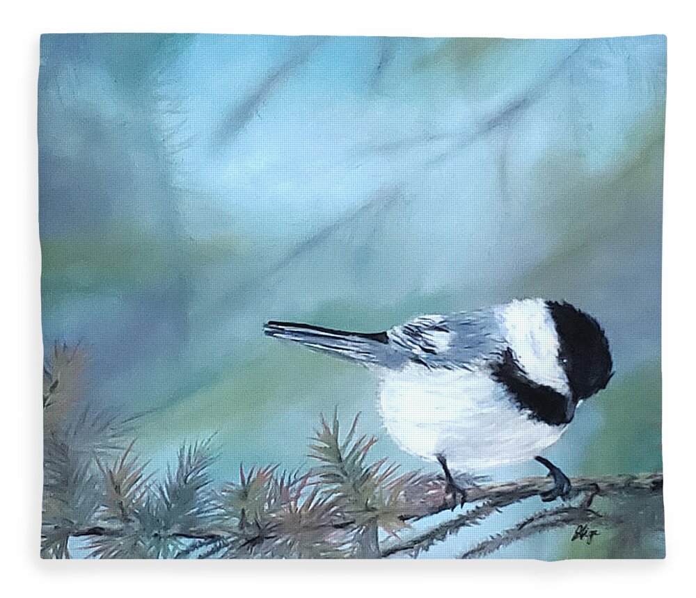 Pastel Fleece Blanket featuring the pastel Momentary Visitor by Gigi Dequanne