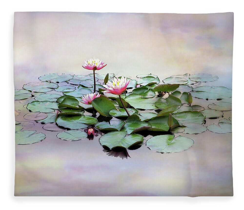 Flowers Fleece Blanket featuring the photograph Monet Lilies by Jessica Jenney