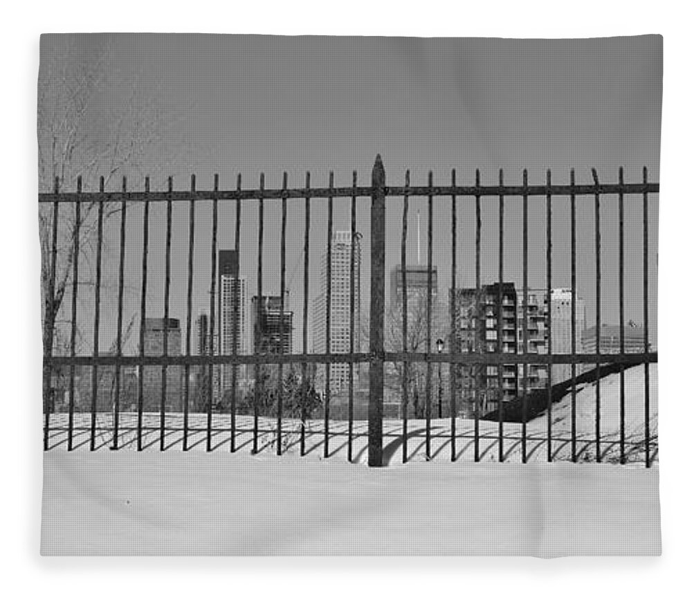 Black And White Photography Fleece Blanket featuring the photograph Montreal Street Photo 12 by Reb Frost