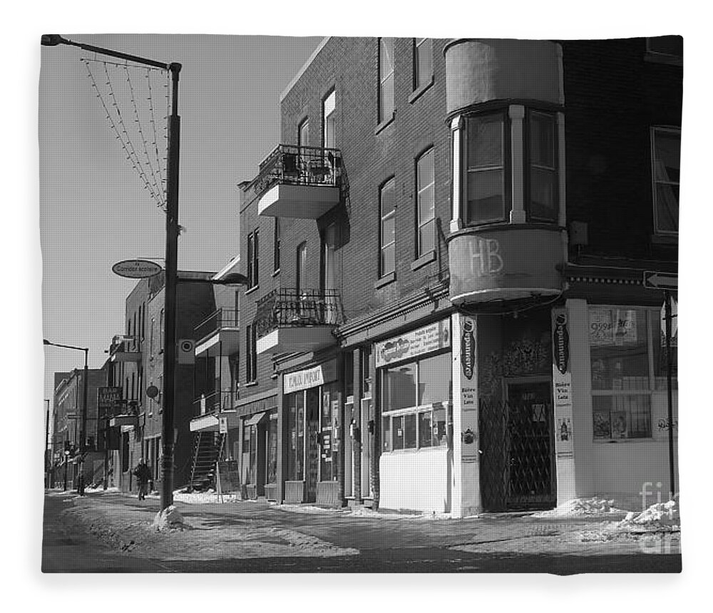 Montreal Fleece Blanket featuring the photograph Montreal Street Photo 5 by Reb Frost