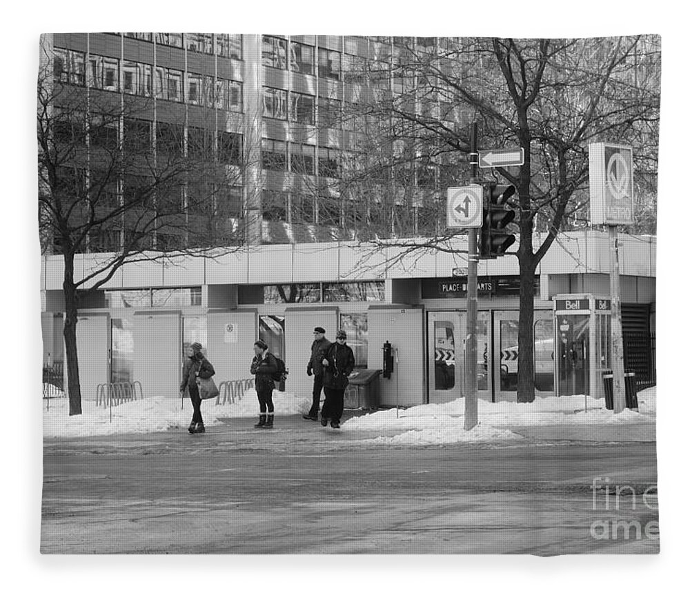 Black And White Photography Fleece Blanket featuring the photograph Montreal Winter by Reb Frost