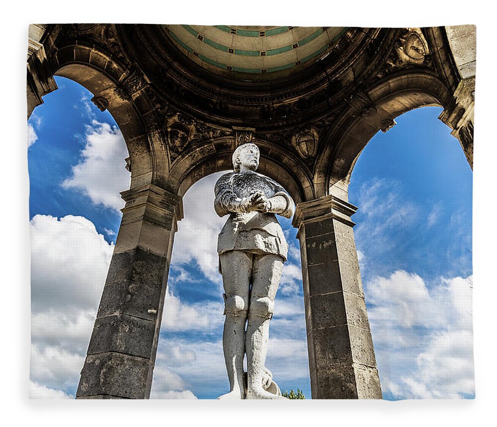 France Fleece Blanket featuring the photograph Monument Jeanne d'Arc in Bonsecours by Fabiano Di Paolo
