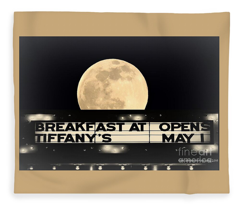 Photo Fleece Blanket featuring the photograph Moon Over Tiffany's by Tami Quigley