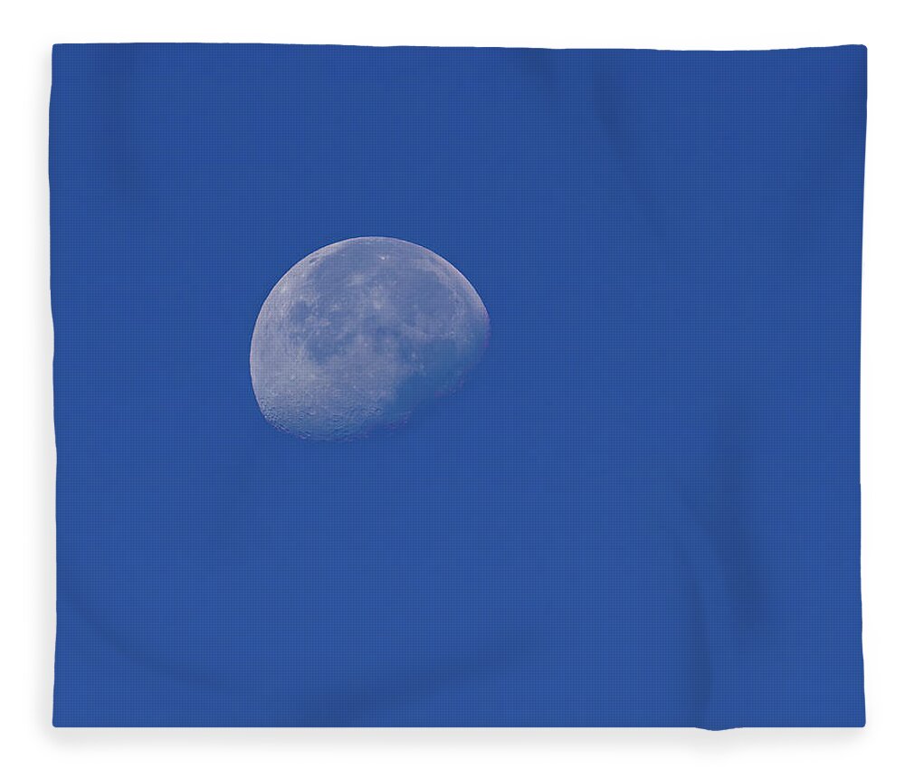 Moon Fleece Blanket featuring the photograph Moon Wanning Gibbous Morning by Flinn Hackett