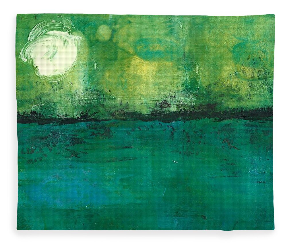 Moon Fleece Blanket featuring the painting Moonlight serenade by Ruth Kamenev