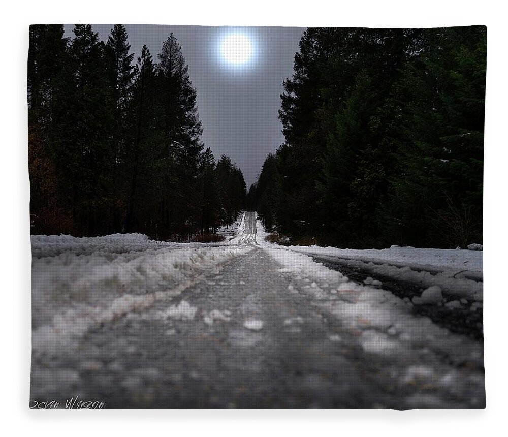  Fleece Blanket featuring the photograph Moonlit Mountain by Devin Wilson