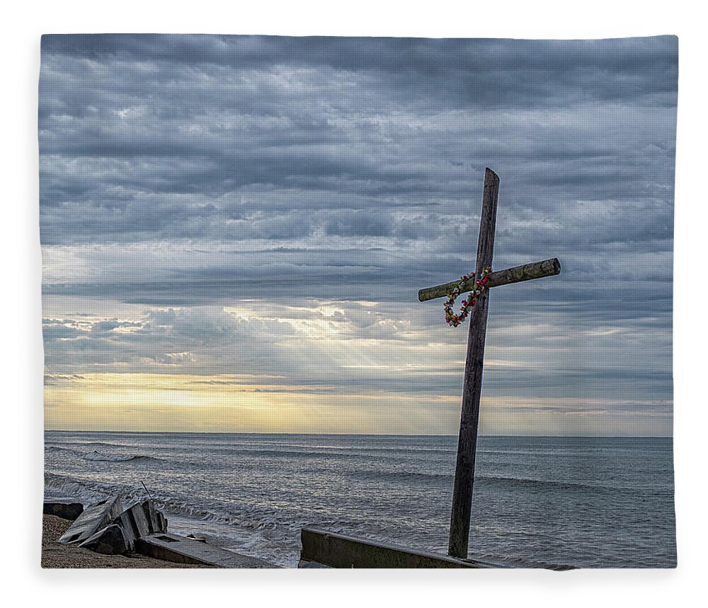 Beach Fleece Blanket featuring the photograph Morning at the Beach by Jerry Connally