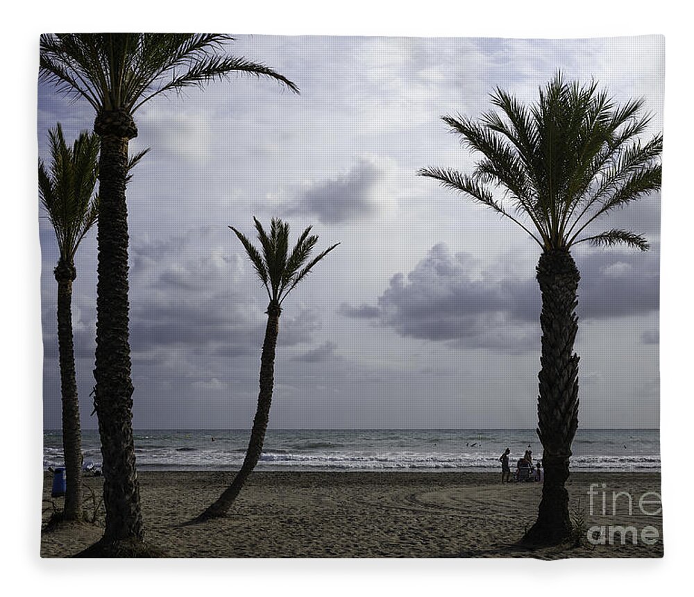 Javea Fleece Blanket featuring the photograph Morning at the Beach by Manuela's Camera Obscura