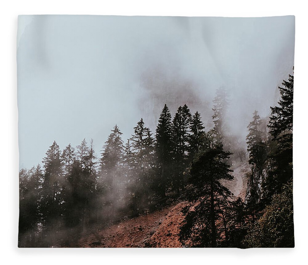 Rock Fleece Blanket featuring the photograph Morning fog in Gesause National Park by Vaclav Sonnek