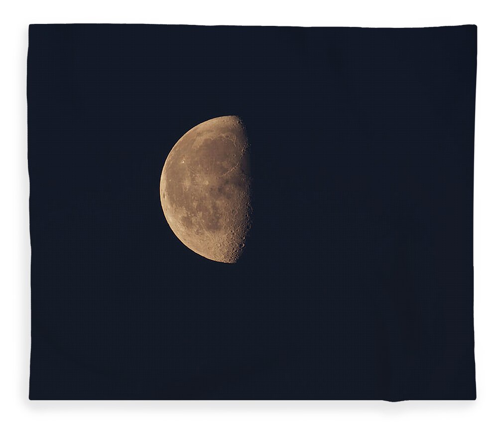 Moon Fleece Blanket featuring the photograph Morning Halfmoon by Flinn Hackett