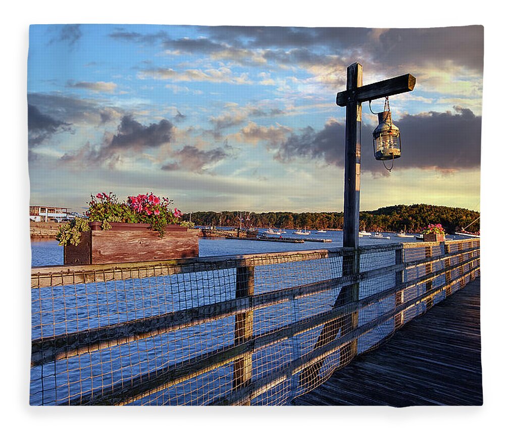 Maine Fleece Blanket featuring the photograph Morning in Maine by Jon Glaser