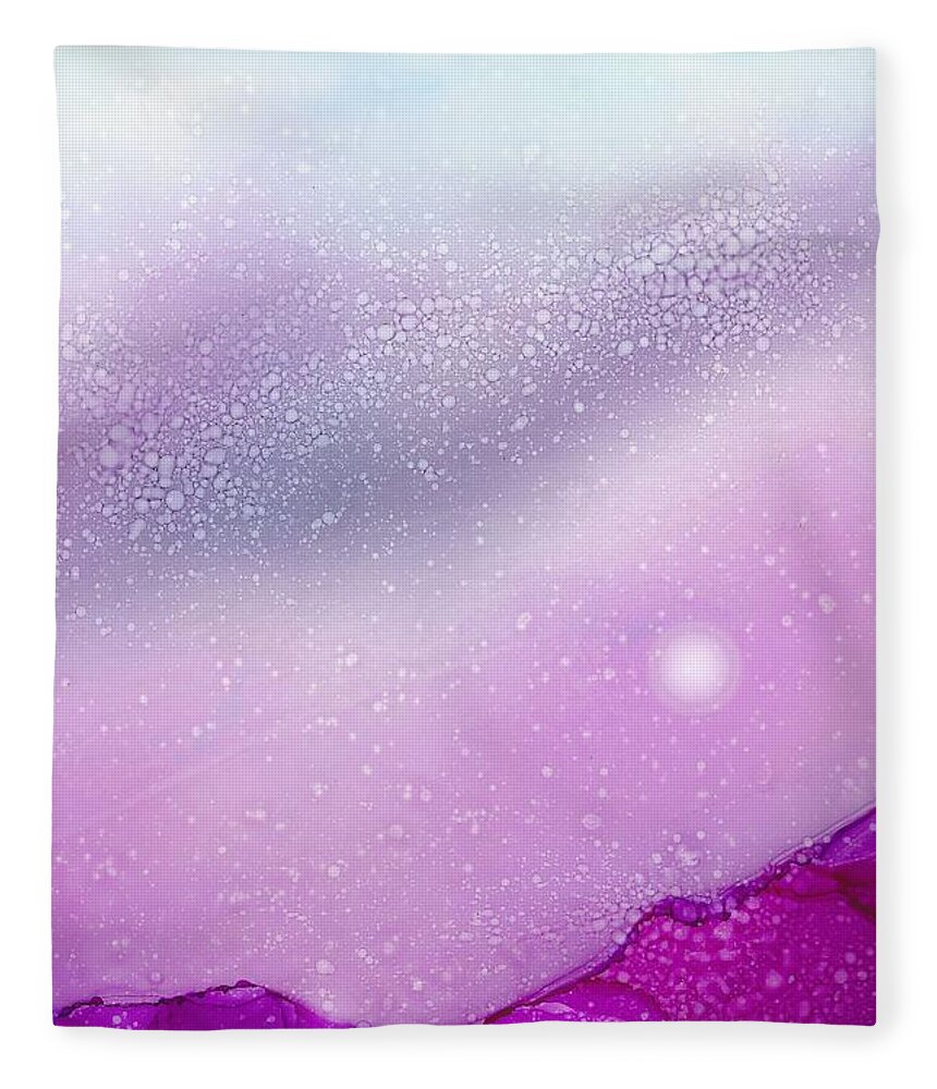 Mars Fleece Blanket featuring the painting Morning on Mars by Gail Marten